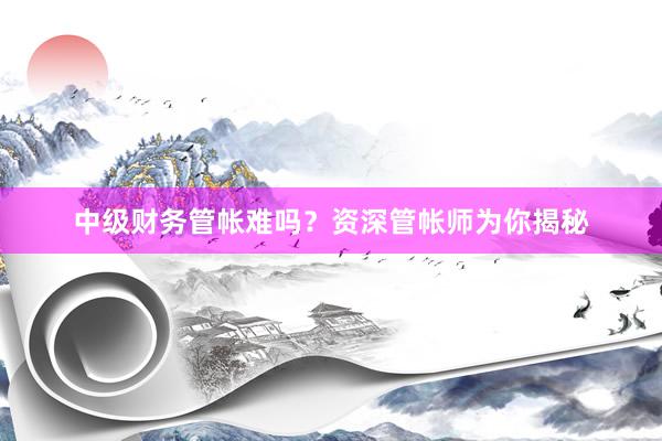 中级财务管帐难吗？资深管帐师为你揭秘