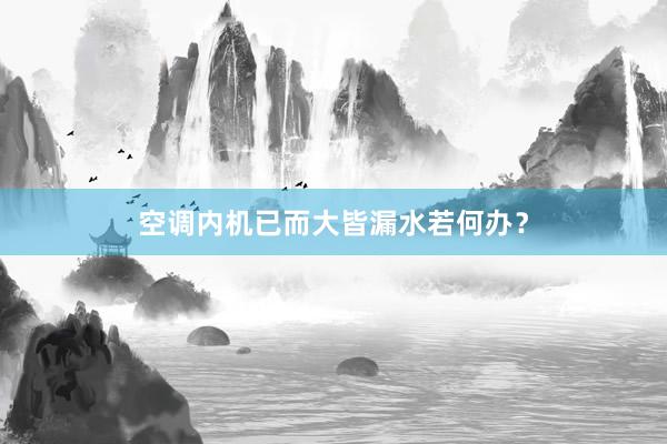 空调内机已而大皆漏水若何办？