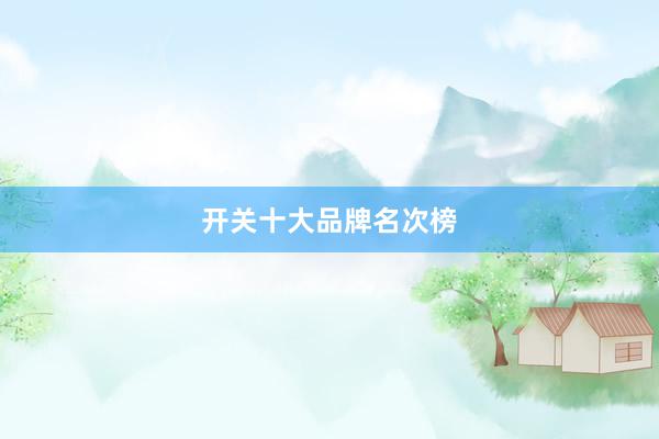 开关十大品牌名次榜